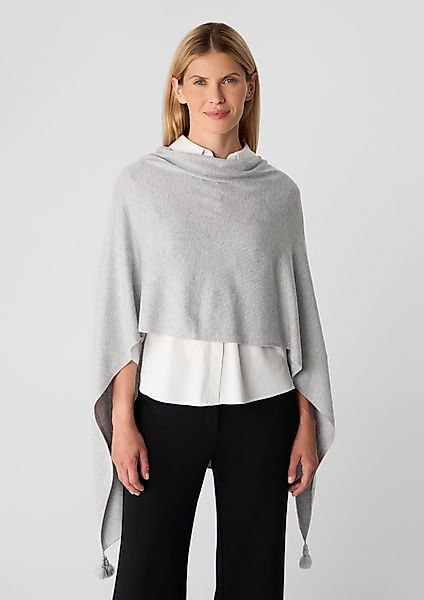 comma Poncho Weicher Feinstrick-Poncho mit Quasten günstig online kaufen