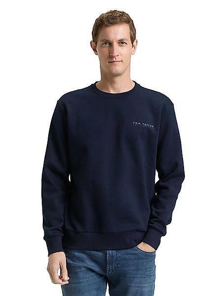Tom Tailor Herren Rundhals Sweatshirt PRINTED CREW NECK - Regular Fit günstig online kaufen