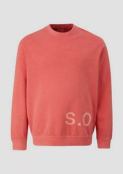 s.Oliver Sweatshirt Baumwoll-Sweatshirt mit Logo-Print Garment Dye, Artwork günstig online kaufen