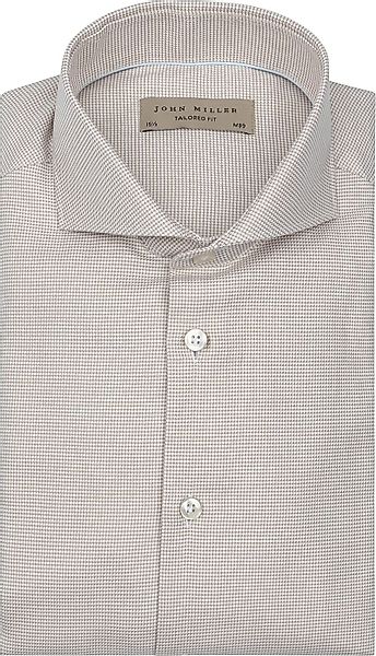 John Miller Hemd Small Check Beige - Größe 40 günstig online kaufen