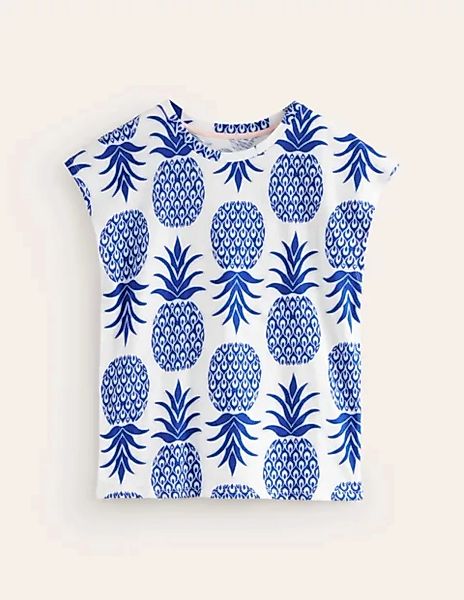 Louisa Flammgarn-T-Shirt mit Druck Damen Boden, Surf The Web, Ananas Pop günstig online kaufen