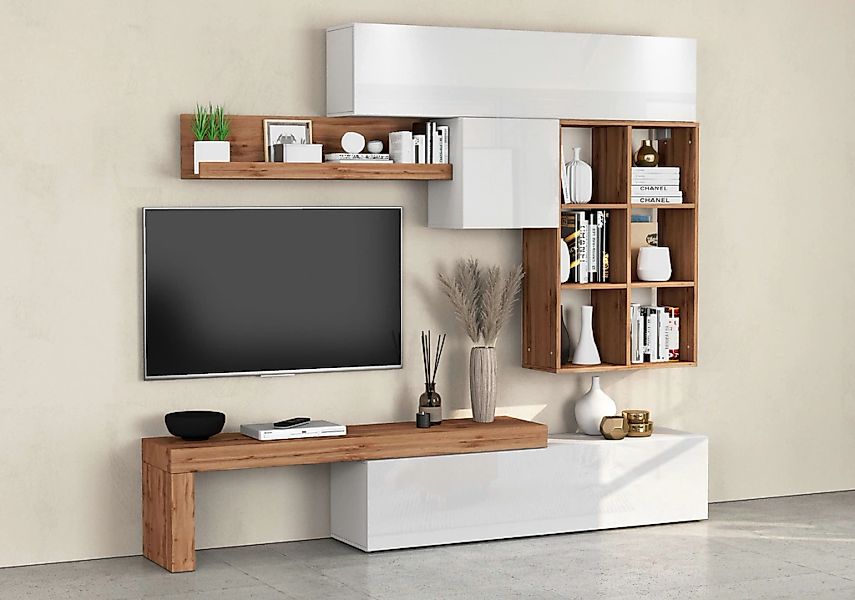 INOSIGN Wohnwand "Chronos Wohnwand, Medienwand, 5-er set", (Set, 5 St.), ca günstig online kaufen