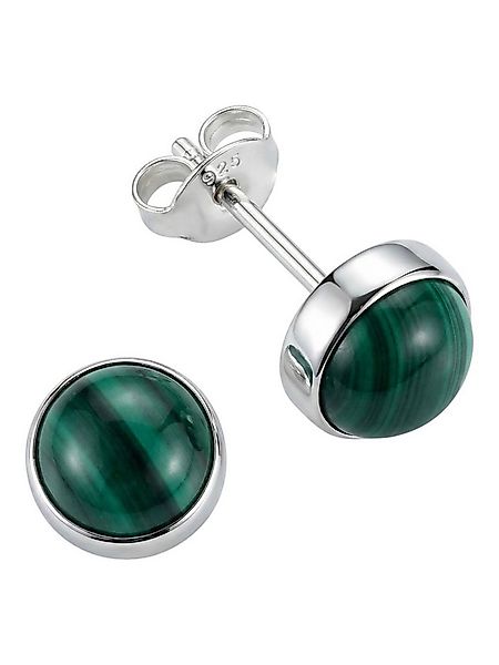 mantraroma Paar Ohrstecker SAMA rund medium aus 925 Silber mit Malachit (Pa günstig online kaufen