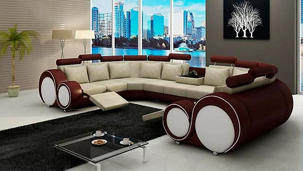 JVmoebel Ecksofa Wohnlandschaft Polster Couch Sitz Eck Garnitur Textil Lede günstig online kaufen