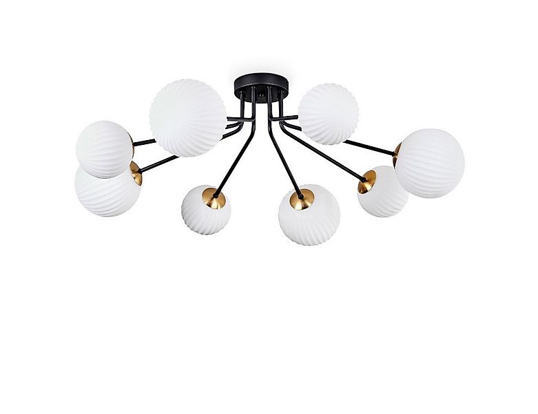 hofstein Deckenleuchte Deckenlampe aus Metall/Glas in Schwarz/Goldfarben/We günstig online kaufen