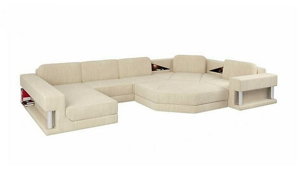 JVmoebel Ecksofa Stoff Sofas U-Form Wohnlandschaft Polsterecke Möbel Beige, günstig online kaufen