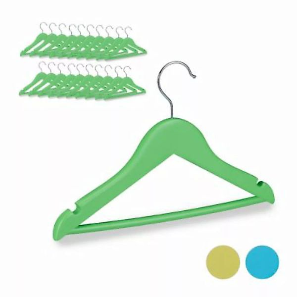 relaxdays 20 x Kleiderbügel Kinder grün günstig online kaufen