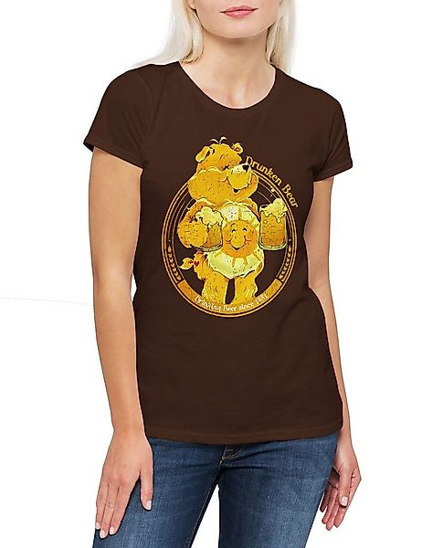 Urban Backwoods Print-Shirt Drunk Bear Damen T-Shirt Cute Beer Care Whisky günstig online kaufen