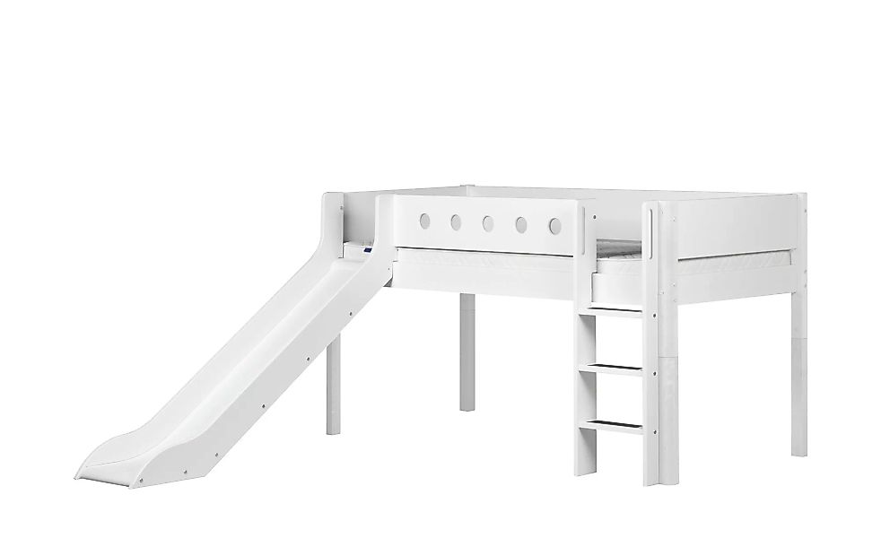 FLEXA Halbhohes Bett mit Rutsche  Flexa White - weiß - 250 cm - 120 cm - 21 günstig online kaufen