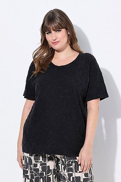 Ulla Popken T-Shirt T-Shirt 3D-Struktur Rundhals Halbarm. Biobaumwolle günstig online kaufen