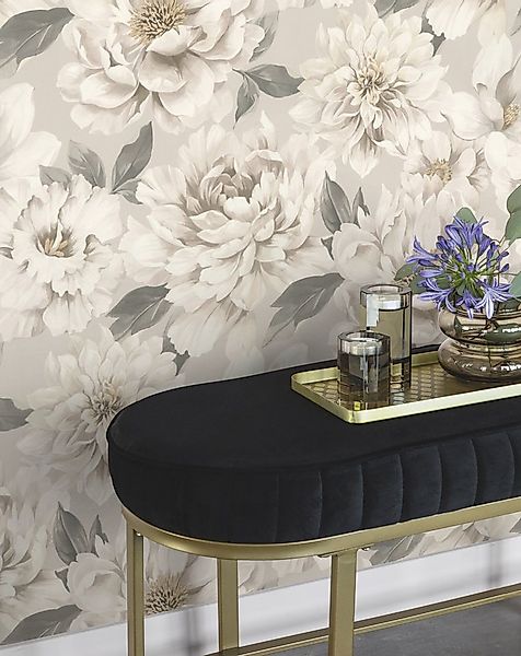 Rasch Papiertapete Tapete 201325 mit Blumen, glatt, geblümt, Blumentapete günstig online kaufen