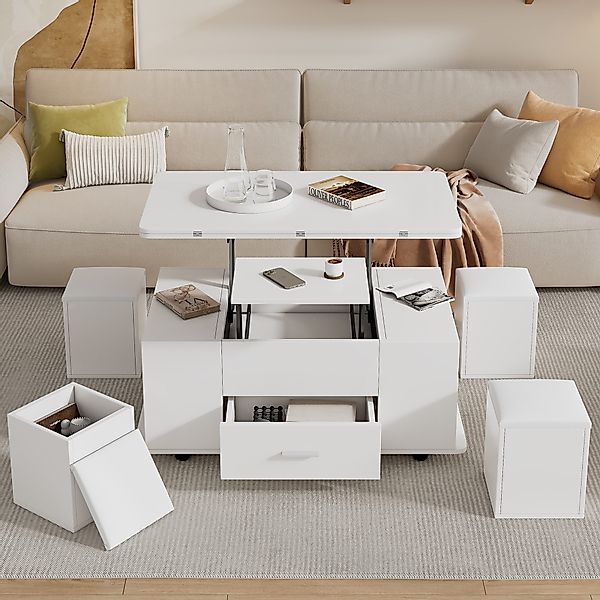 Merax Couchtisch 4-in-1 höhenverstellbarer Sofatisch mit günstig online kaufen