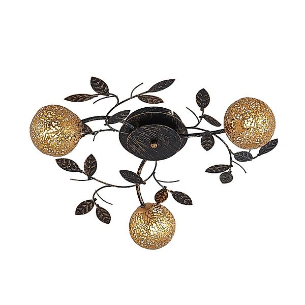 Lucande Deckenlampe Evory 9626375 Florentiner in Schwarz aus Metall 3-flamm günstig online kaufen