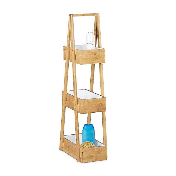 relaxdays Badregal Bambus Badregal mit 3 günstig online kaufen