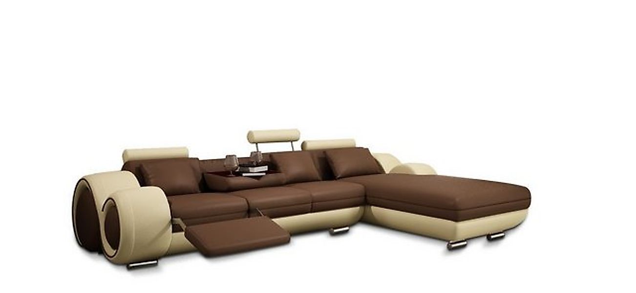 JVmoebel Ecksofa Ledersofa mit USB Wohnlandschaft Ecksofa Eck Garnitur Desi günstig online kaufen