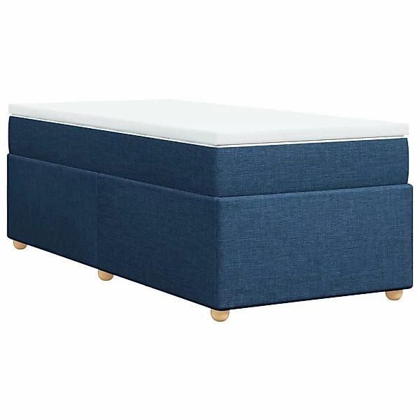 vidaXL Boxspringbett, Boxspringbett mit Matratze Blau 90x190 cm Stoff günstig online kaufen