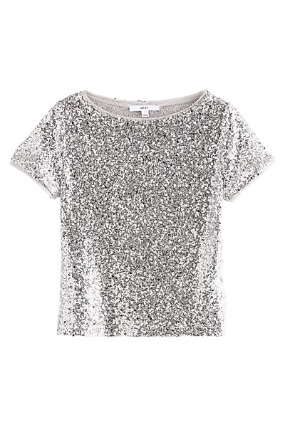 Next Paillettenshirt Kurzarmshirt mit Pailletten und günstig online kaufen