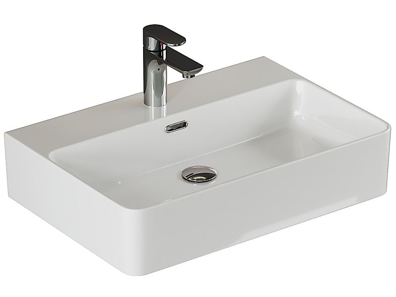 Aqua Bagno Waschbecken Keramikwaschbecken weiß glänzend günstig online kaufen