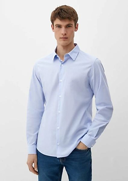 s.Oliver Langarmhemd Slim: Hemd aus Baumwollstretch günstig online kaufen
