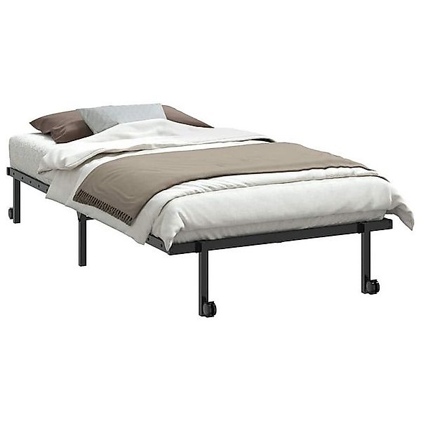 vidaXL Bett Bettgestell ohne Matratze Klappbar Schwarz 100x190 cm Stahl günstig online kaufen