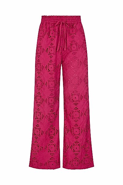 RAFFYA Jerseyhose "Opal Broderie Anglaise Wide Leg Trouser Damen" günstig online kaufen