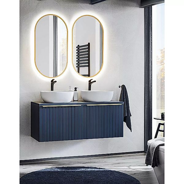 Badezimmer Doppelwaschplatz mit ovalen Spiegeln und Doppelwaschtisch in Ind günstig online kaufen