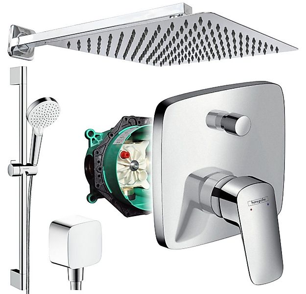 Hansgrohe und Jowi Duscharmatur Logis Unterputz Duschsystem mit Kopfbrause, günstig online kaufen