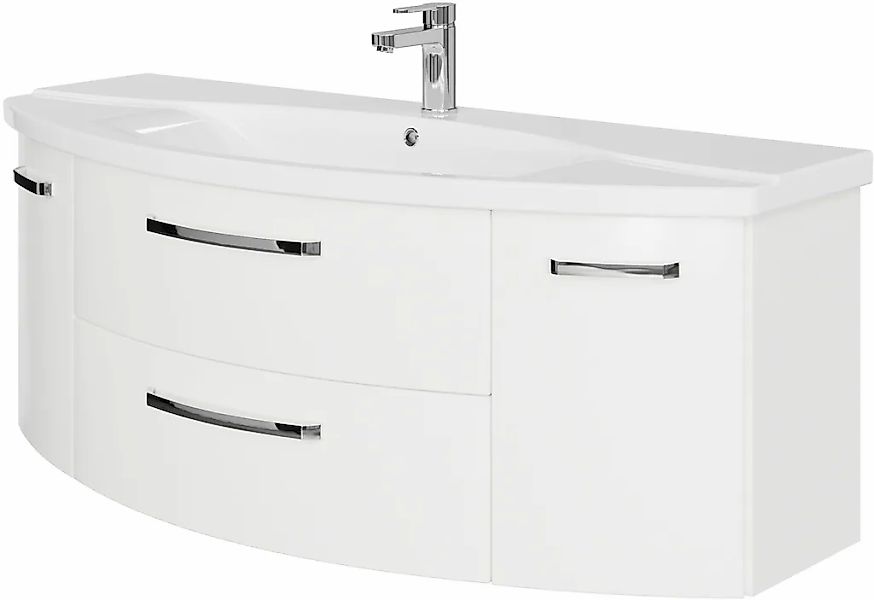 Saphir Badmöbel-Set "Serie 4010 5-teilig Keramik-Waschtisch mit LED-Spiegel günstig online kaufen