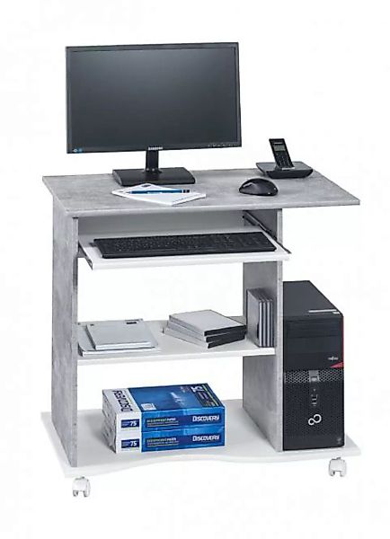 Computertisch Office 4024 von MAJA Beton / Weiß günstig online kaufen
