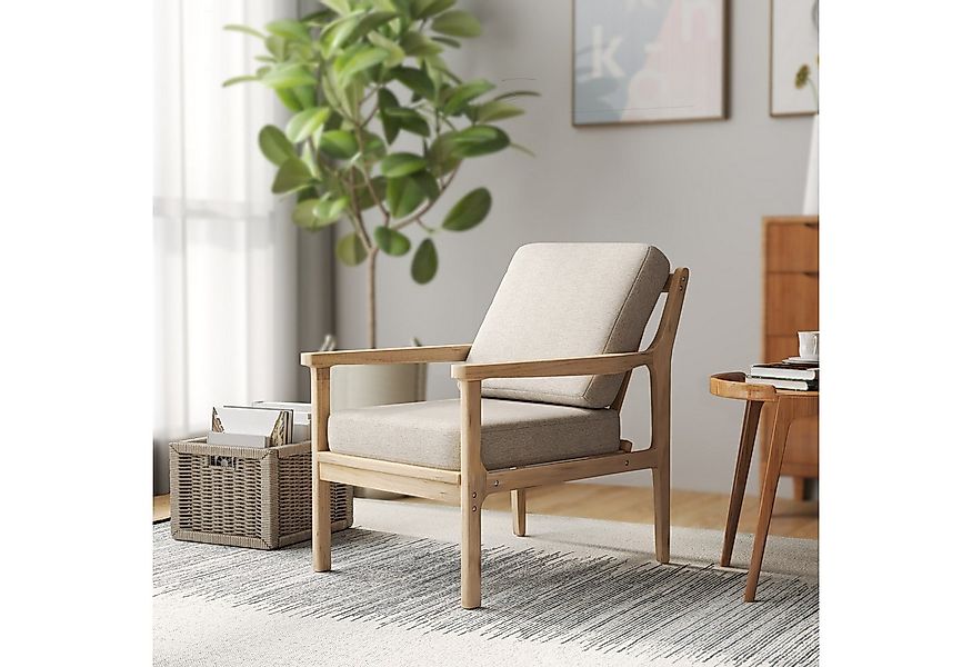 HOMCOM Relaxsessel Sessel Loungesessel mit Leinenoptik (Armlehnesessel, 1-S günstig online kaufen