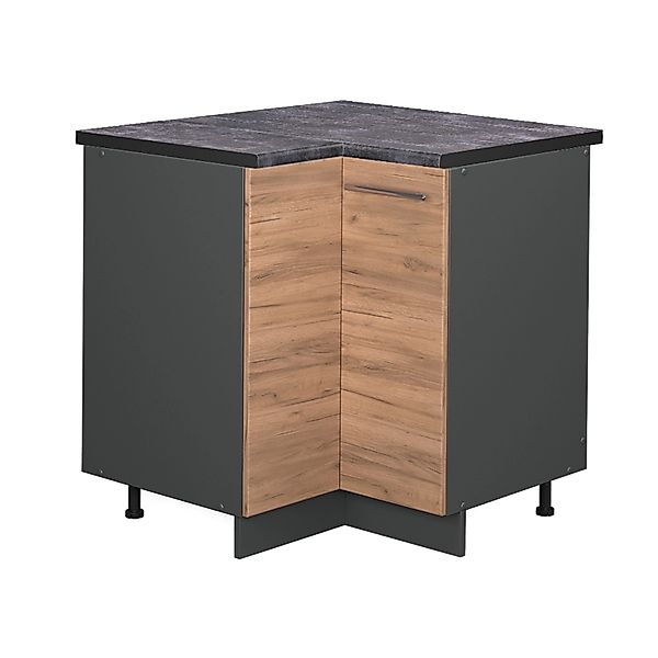 Vicco Eckunterschrank Fame-Line, Goldkraft Eiche/Anthrazit, 80.5 günstig online kaufen