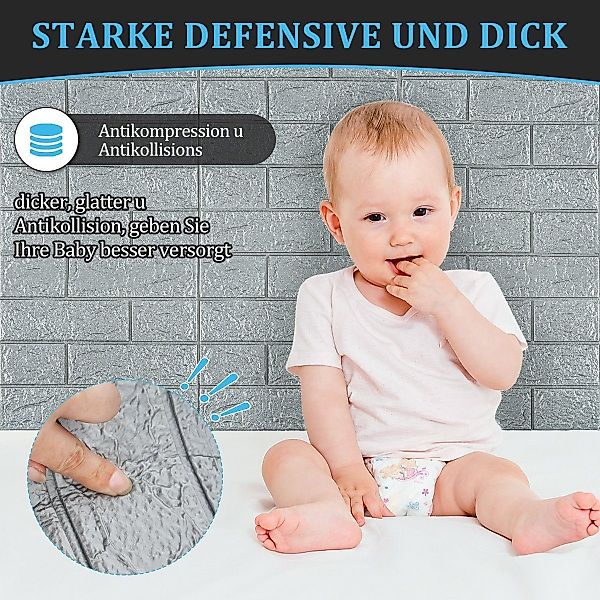 DOPWii 3D-Wandtattoo 3D Wandsticker,35×38 cm,Selbstklebende,Ziegeloptik Wan günstig online kaufen