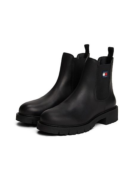 Tommy Jeans TJW CHELSEA LEATHER BOOT Chelseaboots, Blockabsatz, Schlupfboot günstig online kaufen