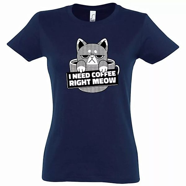 Youth Designz T-Shirt "I Need Coffee Right Meow" Damen Shirt mit lustigem F günstig online kaufen