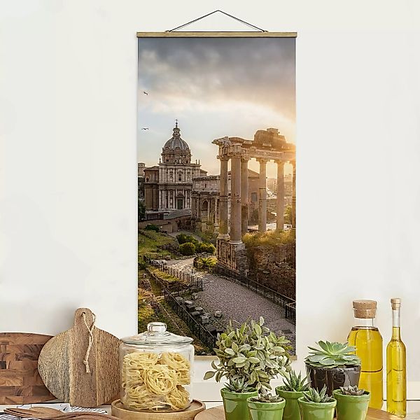 Stoffbild mit Posterleisten Forum Romanum bei Sonnenaufgang günstig online kaufen