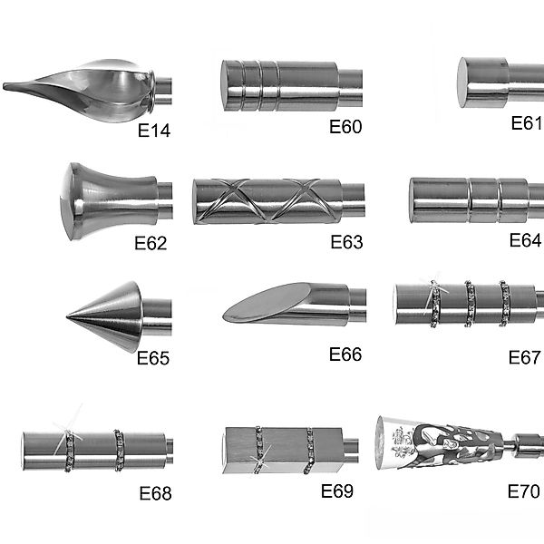 BASIT Gardinenstange Edelstahloptik 19mm mit Deckenträgern 120 cm E67, Ø 19 günstig online kaufen