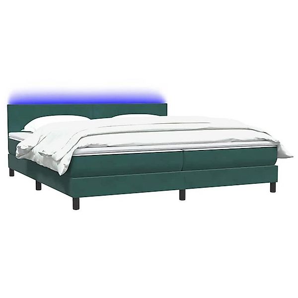 vidaXL Bett Boxspringbett mit Matratze Dunkelgrün 180x210 cm Samt günstig online kaufen