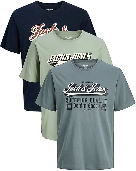 Jack & Jones PlusSize Print-Shirt (Spar-Set, 3er-Pack) Big Size Shirt Überg günstig online kaufen