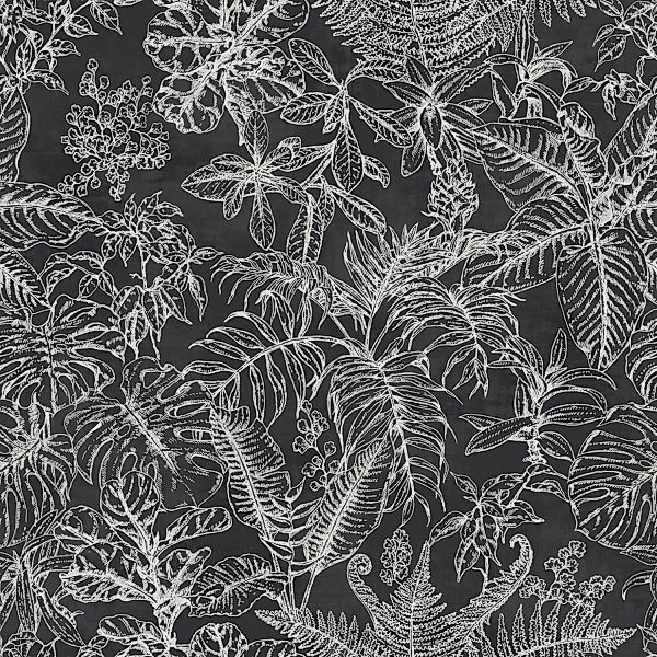 Erfurt Vliestapete Blätter weiß schwarz B/L: ca. 53x1005 cm günstig online kaufen