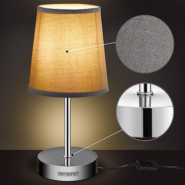 monzana Tischleuchte, Taupe 2er Set, 2er günstig online kaufen