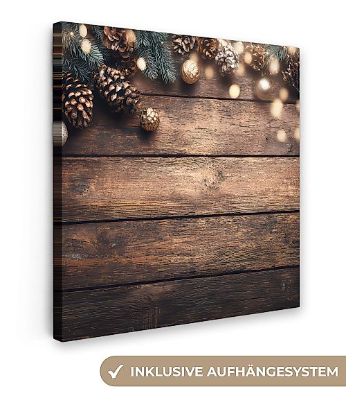 OneMillionCanvasses® Leinwandbild Weihnachtsdekoration - Holz - günstig online kaufen