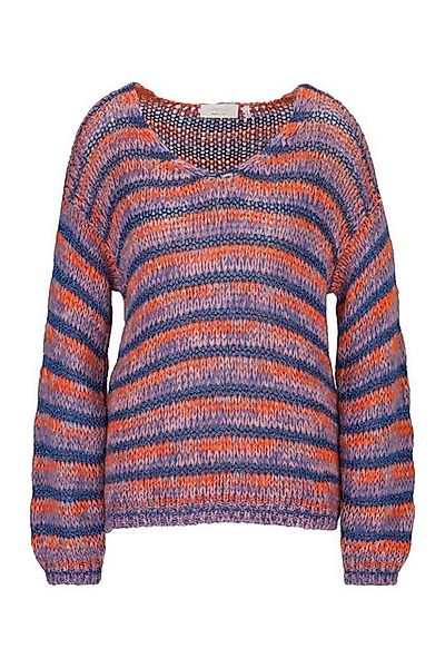RICHROYAL Strickpullover V-Ausschnitt gestreift günstig online kaufen