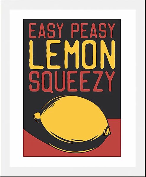 queence Bild »Easy Peasy«, Obst-Obst Bilder-Essen-Lebensmittel-Kunst-Schrif günstig online kaufen