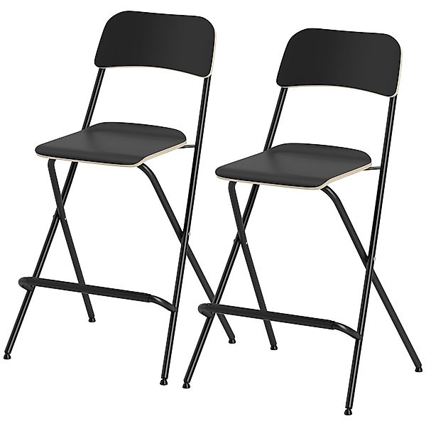 HOMCOM Barhocker Klappbar 2er Set Klapphocker Barstuhl mit Rückenlehne Stah günstig online kaufen