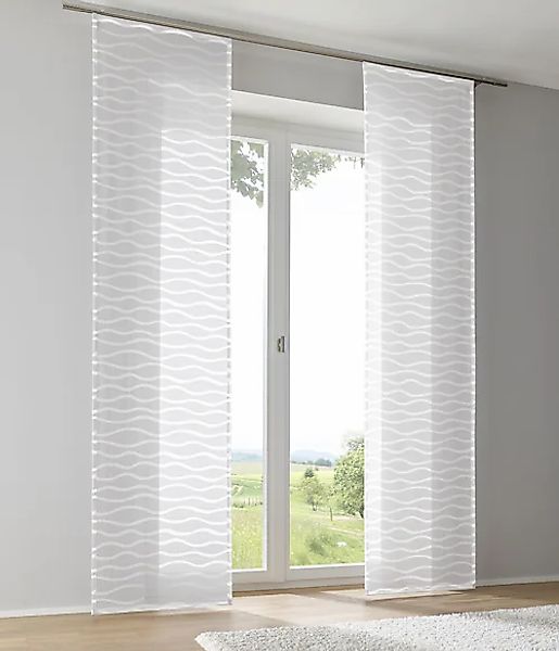 Kutti Schiebegardine »Enya«, (1 St.), Ausbrenner Welle transparent uni günstig online kaufen