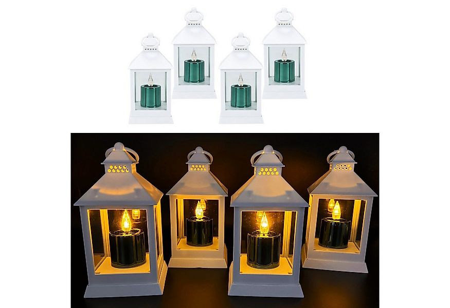 Online-Fuchs LED Laterne - 4er Set Laternen mit LED-Kerzen und Timerfunktio günstig online kaufen