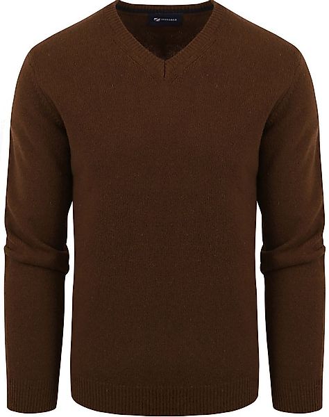 Suitable V-Hals Wollpullover Braun - Größe L günstig online kaufen