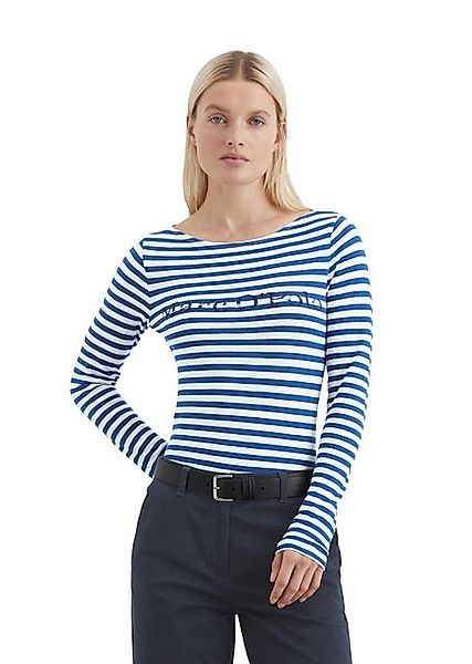 Marc O'Polo Langarmshirt mit kontrastfarbenem Logo-Print auf der Brust günstig online kaufen