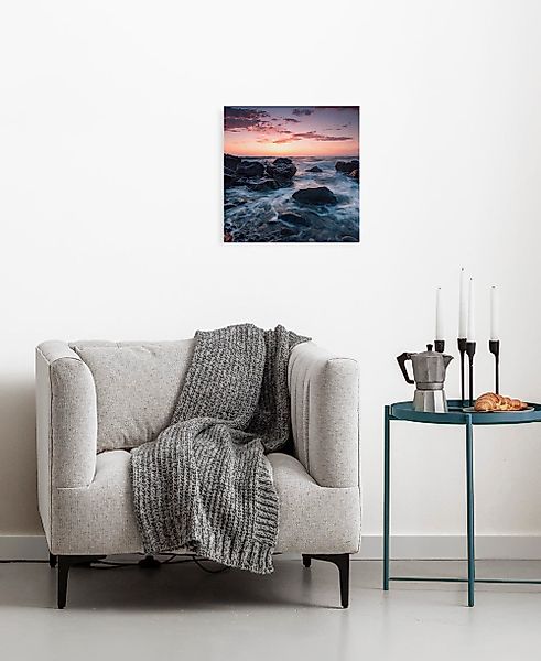 Komar Leinwandbild "Calm Current - Größe 30 x 30 cm", Baum-Blätter-Natur-Be günstig online kaufen