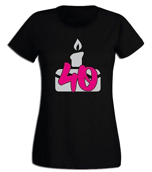 G-graphics T-Shirt Damen T-Shirt - 40 – Geburtstagstorte zum 40. Geburtstag günstig online kaufen